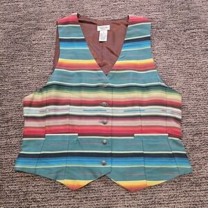 Tasha Polizzi Women's Southwest Rodeo Western Colorful Vest Sz Small Fitted